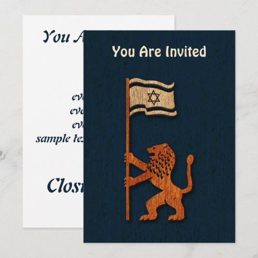 Jerusalem Lion met vlag Kaart (Voorkant / Achterkant)
