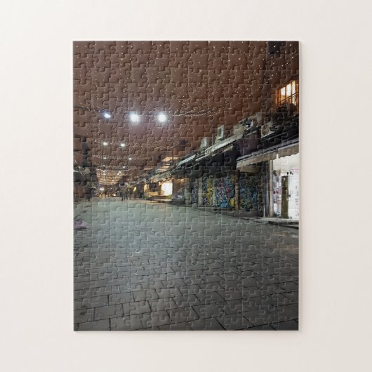 Jerusalem Machane Yehuda bij nachtpuzzel Legpuzzel (Verticaal)