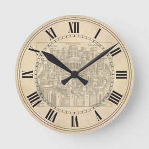 Jerusalem, Medieval Woodcut Ronde Klok