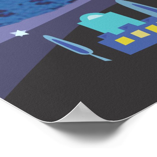 Jerusalem Musical Bar Bat Mitzvah Sign - In Poster (Hoek)