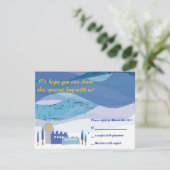 Jerusalem Musical Sky Bar Bat Mitzvah Uitnodiging (Staand voorkant)