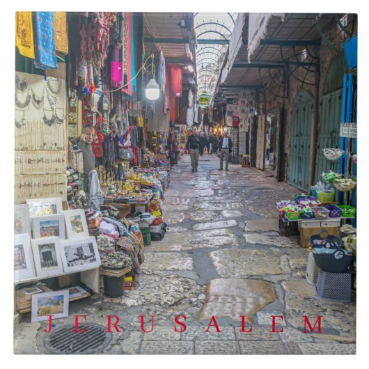 Jerusalem Old City alley keramische tegel Tegeltje (Voorkant)