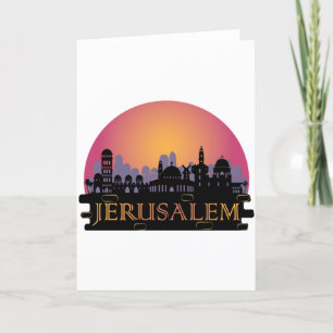 Jerusalem Old City Skyline - Israel Travel Feestdagen Kaart