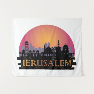 Jerusalem Old City Skyline - Israel Travel Wandkleed