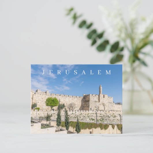 Jerusalem Old City Walls uitzicht briefkaart (Staand voorkant)