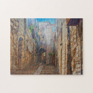 Jerusalem Old Street David City Israel Fine Art Legpuzzel