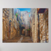 Jerusalem Old Street David City Israel Fine Art Poster (Voorkant)