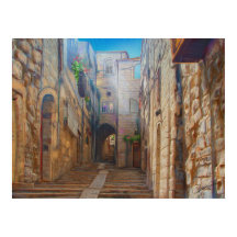 Jerusalem Old Street David City Israel Fine Art