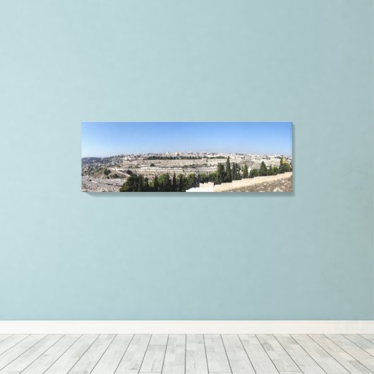 Jerusalem Panorama Canvas Afdruk (Insitu (Houten vloer))