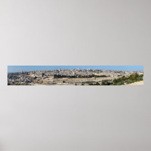 Jerusalem Panorama uit de berg olijven Poster