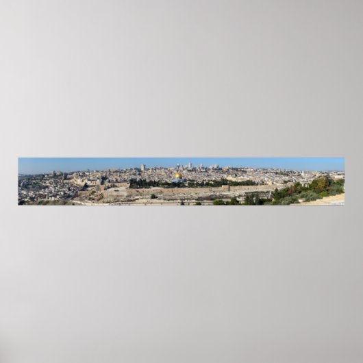 Jerusalem Panorama uit de berg olijven Poster (Voorkant)