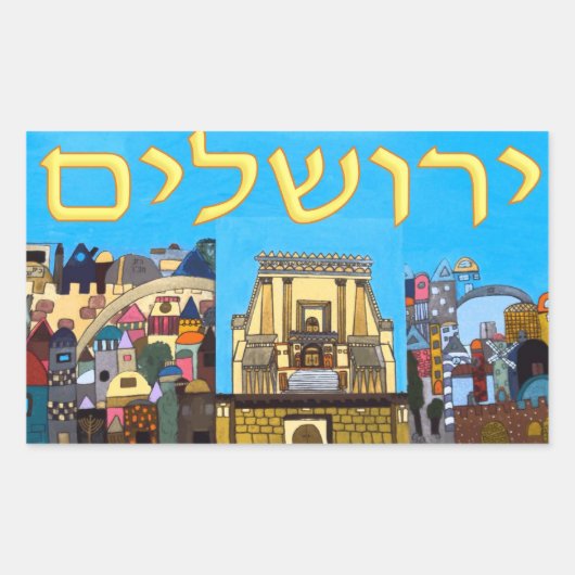 Jerusalem Rechthoekige Sticker (Voorkant)