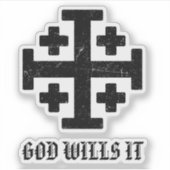 Jerusalem Ridder Tempeliers Kruis Deus Vult Sticker (Voorkant)