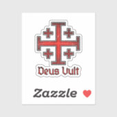 Jerusalem Ridder Tempeliers Kruis Deus Vult Sticker (Vel)