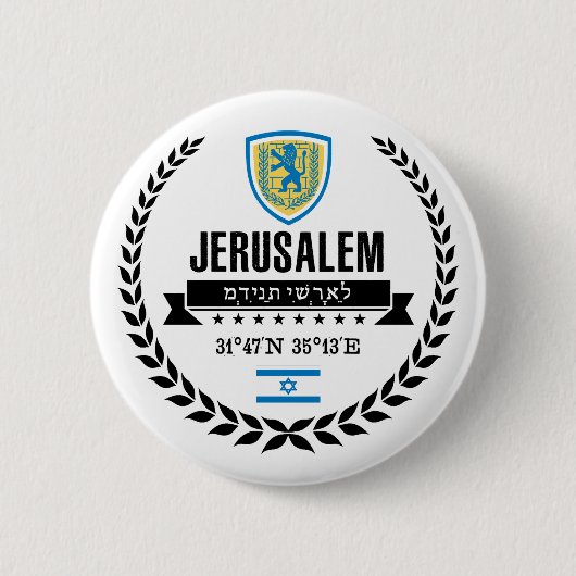 Jerusalem Ronde Button 5,7 Cm (Voorkant)