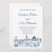 Jerusalem Sight Hebrew Jwish Wedding Invitation Kaart (Voorkant / Achterkant)