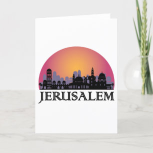 Jerusalem Skyline - Israel Travel Feestdagen Kaart