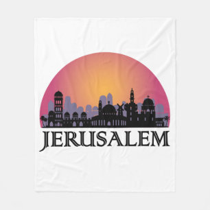 Jerusalem Skyline - Israel Travel Fleece Deken