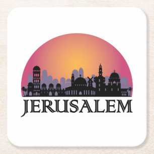 Jerusalem Skyline - Israel Travel Kartonnen Onderzetters
