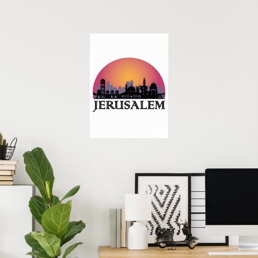 Jerusalem Skyline - Israel Travel Poster (Thuiskantoor)