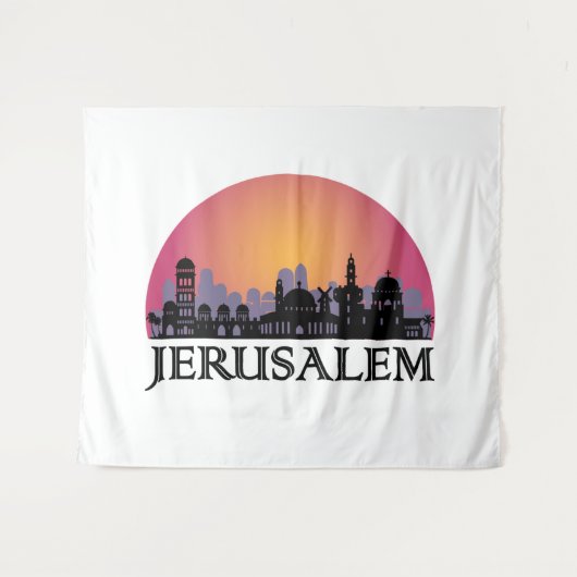 Jerusalem Skyline - Israel Travel Wandkleed (Voorkant (horizontaal))