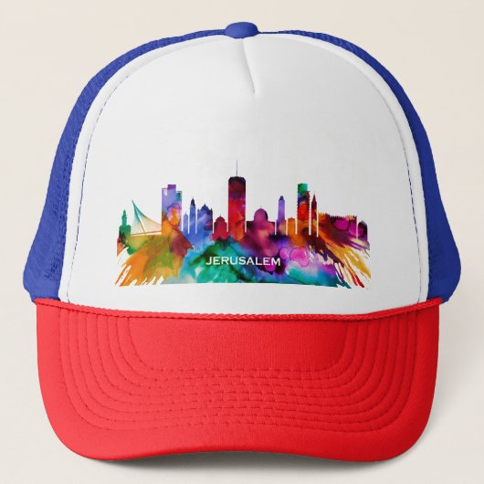 Jerusalem Skyline Trucker Pet (Voorkant)