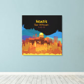 JERUSALEM STAD GOLD Bat Mitzvah Sign-In Board Canvas Afdruk (Insitu (Houten vloer))