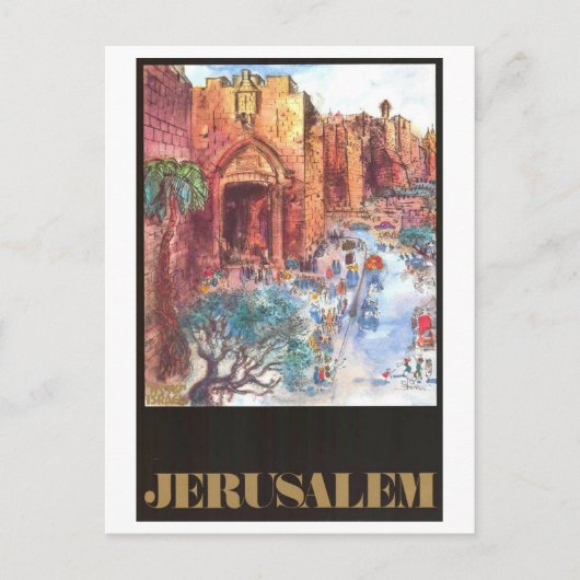  Jerusalem Travel Poster Briefkaart (Voorkant)