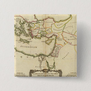 Jerusalem Vierkante Button 5,1 Cm