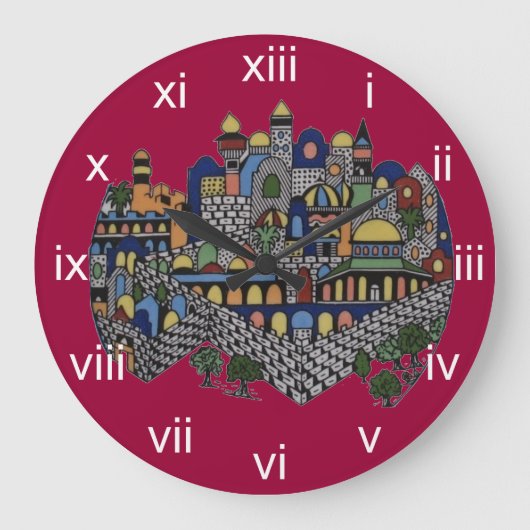 Jerusalem Wall Clock Grote Klok (Voorkant)