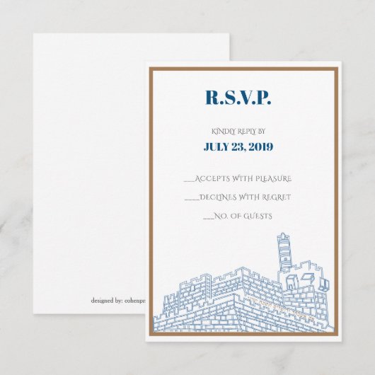 Jerusalem Walls RSVP CARDS Kaart (Voorkant / Achterkant)
