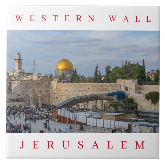 Jerusalem Westerne Wall keramische tegel Tegeltje (Voorkant)