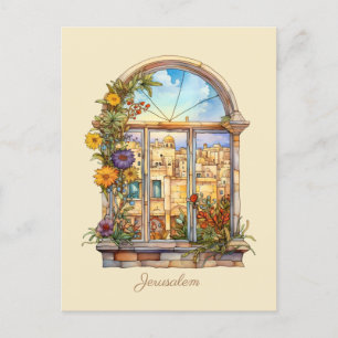 Jerusalem Window Uitzicht Feestdagenkaart