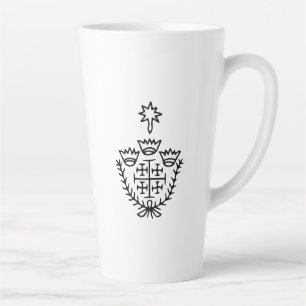 Jerusalemkruis historisch pelgrimstattoo-stempel latte mok