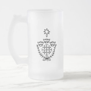 Jerusalemkruis historisch pelgrimstattoo-stempel matglas bierpul