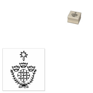 Jerusalemkruis historisch pelgrimstattoo-stempel rubberstempel