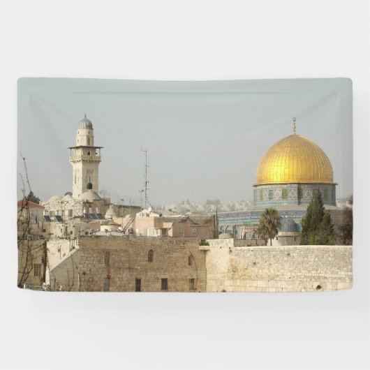 Jeruzalem Al Aqsa Koepel van Rock Palestine Art Spandoek (Horizontaal)