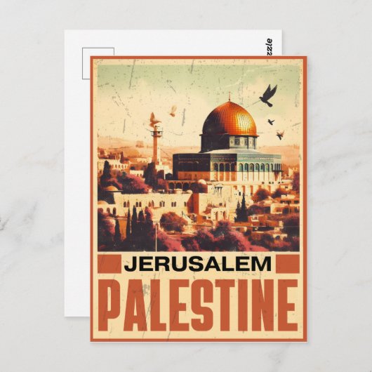 Jeruzalem Al-Aqsa Moskee Koepel van de Rots Briefkaart (Voorkant / Achterkant)