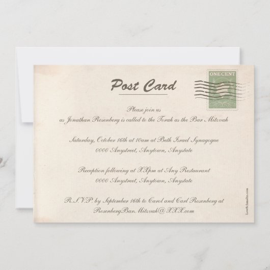  Jeruzalem Bar Mitzvah Uitnodiging tot zeemacht (Achterkant)