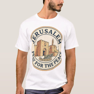 Jeruzalem Bid voor de Vrede Psalm 122:6 Stempel T-shirt
