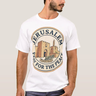 Jeruzalem Bid voor de Vrede Psalm 122:6 Stempel T-shirt
