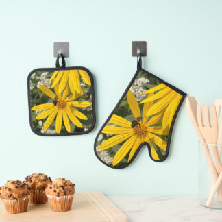 Jeruzalem Bloem Met Bij Ovenwant & Pannenlap Set