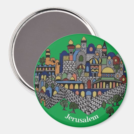 Jeruzalem Cityscape Magnet (Voorkant / Achterkant)