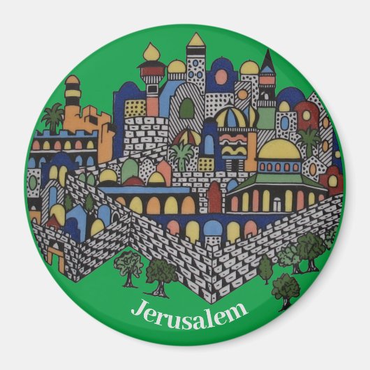 Jeruzalem Cityscape Magnet (Voorkant)
