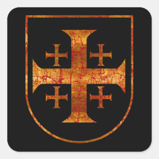 Jeruzalem Cross, in nood Vierkante Sticker