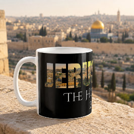 Jeruzalem De Heilige Stad Zwart Koffiemok