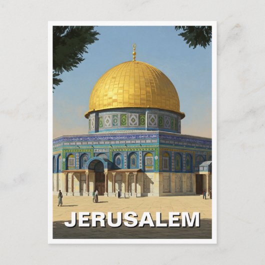 Jeruzalem Dome of the Rock Reizen Briefkaart (Voorkant)