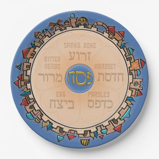 Jeruzalem eindelijk (Seder) Papieren Bordje (Voorkant)