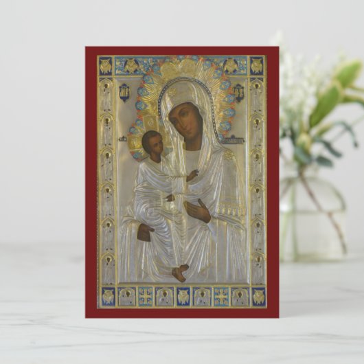 Jeruzalem icoon van de Moeder van God gebedskaart Bedankkaart (Staand voorkant)