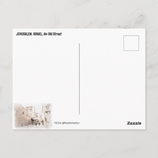 JERUZALEM, ISRAEL BRIEFKAART (Achterkant)